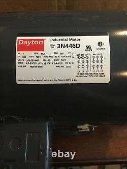 Dayton Ac A/c Moteur Électrique Industriel 230/460v 1hp 1725rpm 3n446d 60hz 56c 3ph