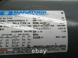 Marathon Électrique P102 Moteur 1/2 HP 3450 RPM Utilisé