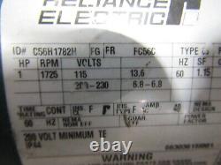 Moteur Reliance Electric C56h1782h 1 HP 1725 RPM 115/208/230 VAC Cadre Fc56c
