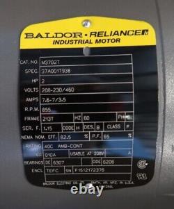 Moteur électrique industriel Baldor 2 hp, 230/460 volts, 855 tr/min, 213T