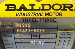 Moteur industriel triphasé Baldor M3535, 0.33 1/3 CV, 1140 RPM, cadre 56