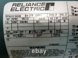 Reliance Électrique 1,5 HP 3 Phase 3450 RPM A81c1606m Moteur Industriel