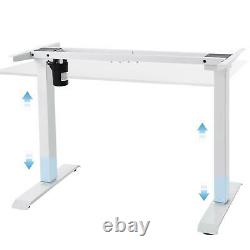 Table De Bureau Roulante Électrique Monomoteur Réglable En Hauteur Stand Up White